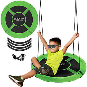 Гойдалка-гніздо кругла 4FIZJO L 100 см Black/Green (P-5907739314512)