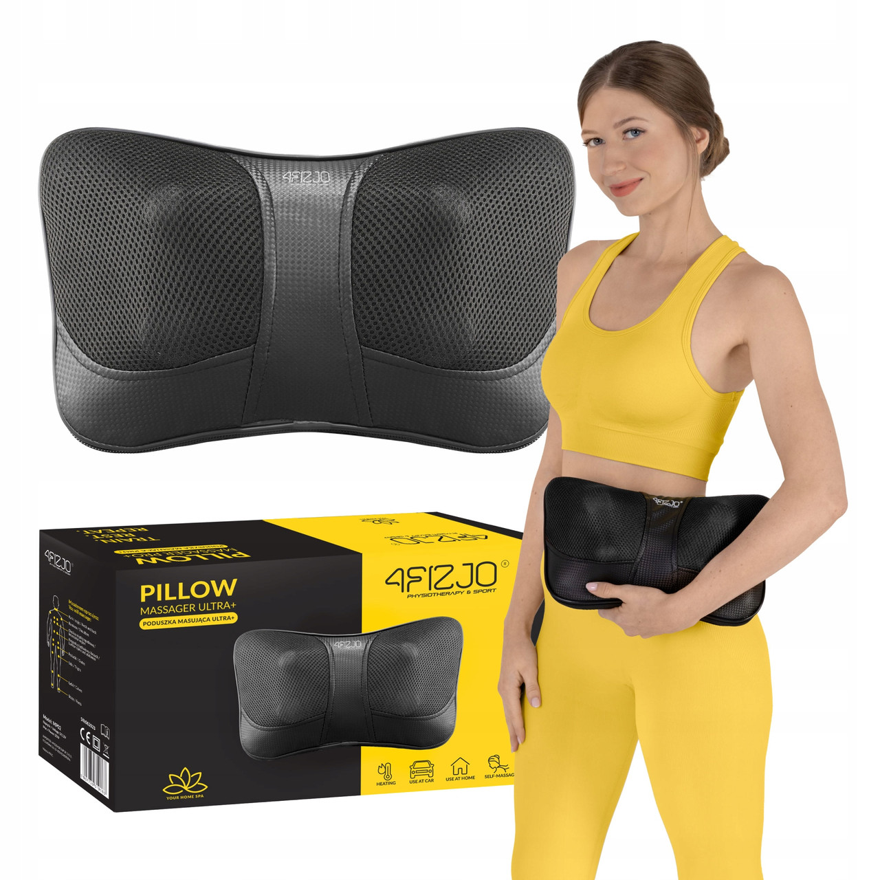 Подушка-масажер 4FIZJO Shiatsu Ultra+ Black (P-5907739319173)