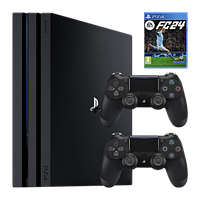 Набір Консоль Sony PlayStation 4 Pro CUH-72xx 1TB Black Б/У  + Геймпад Бездротовий DualShock 4 Version 2 + Гра EA Sports FC 24