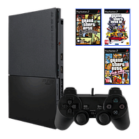 Набор Консоль Sony PlayStation 2 Slim SCPH-9xxx Europe Black Б/У + Игра Grand Theft Auto: Vice City