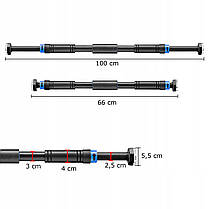 Турнік розсувний 4FIZJO 66-100 см Black/Blue (P-5907739314758), фото 5