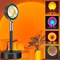 Светодиодная Лампа Закат РГБ. LED Sunset Lamp RGB проекционный светильник-торшер 7 цветов от USB