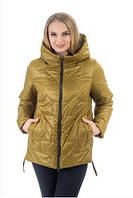 Жіноча молодіжна куртка коротка весна осінь із капюшоном від виробника 54, 56, 58, 60 р пісок кольору