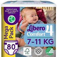Подгузники Libero Comfort Размер 4 (7-11 кг) 80 шт (7322541756820) - Вища Якість та Гарантія!
