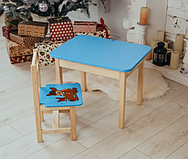 Дитячий стіл з ящиком та стілець для навчання (Олень)