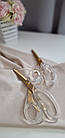 Ножиці портновські швейні золотистий корпус, ручки прозорі