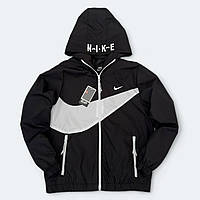 Мужская ветровка с капюшоном Nike Big Logo черная спортивная легкая куртка Найк с большим логотипом