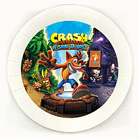 Тарелки "Крэш бандикут / Crash Bandicoot" (Поштучно) 18см бумажные малотиражные тарелочки