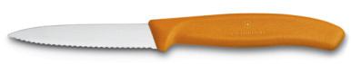 Ніж кухонний Victorinox SwissClassic, 8 см, серейтор, оранжевий