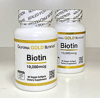 California Gold Nutrition, Biotin, биотин, 10 000 мкг, 90 вегетарианских капсул