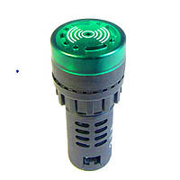 AD16-22SM AC 380V Green Сигнализатор светозвуковой. Напряжение питания: 380V AC. Монтажное отверстие: 22 мм.