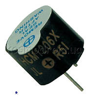 HCM1205X Звукоизлучатель: Электромагнитный, 5 В, 30 мА, 85 дБ, 2.3 КГц. Встроенный генератор. ф 12x9.5 мм