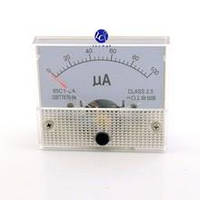 AM-100microA Амперметр аналоговый, диапазон измерения: 0...100uA постоянного тока. Размеры: 65х55х46 мм.