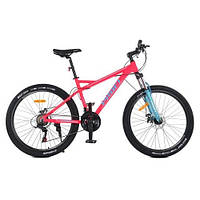 Велосипед 26 д. G26 BELLE A26.1 спортивный, рама 17", SHIMANO 21SP, малиново-бирюзовый