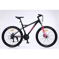 Велосипед 26 д. G26 BELLE A26.2 спортивный, рама 17", SHIMANO 21SP, черно-малиновый