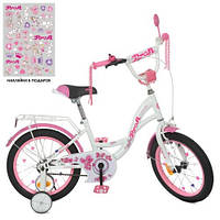 Велосипед дитячий PROF1 16д. Y 1625 Butterfly, SKD 45, ліхтар, дзвінок, дзеркало, біло-розови