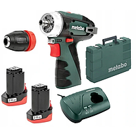 Дрель-шуруповерт аккумуляторный Metabo PowerMaxx BS Quick Basic (12 В, 2 А*ч) (600156500)