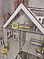 Ляльковий дерев'яний дитячий будиночок для ляльок самозбірний з меблями, дитячим майданчиком та ящиками + колиска Код/Артикул 52, фото 4