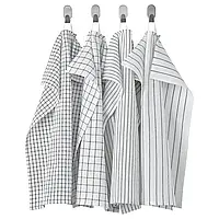 ІКЕА RINNIG Рушник кухонний комплект, біла/темно-сіра/візерунок, 45х60 см 20476346