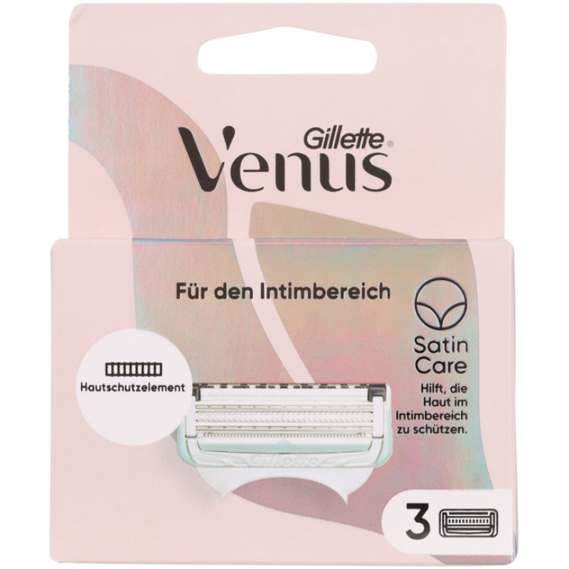 Gillette Venus Satin Care картриджі | касети для гоління, жіночі, для інтимних зон та тіла (3 шт)