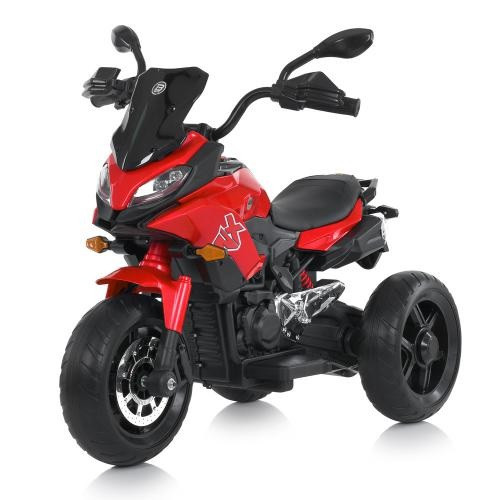 Мотоцикл M 5037 EL-3 Bambi Racer, 1акум, 2 мотори, музика, світло, шкіра, MP3, USB, червоний