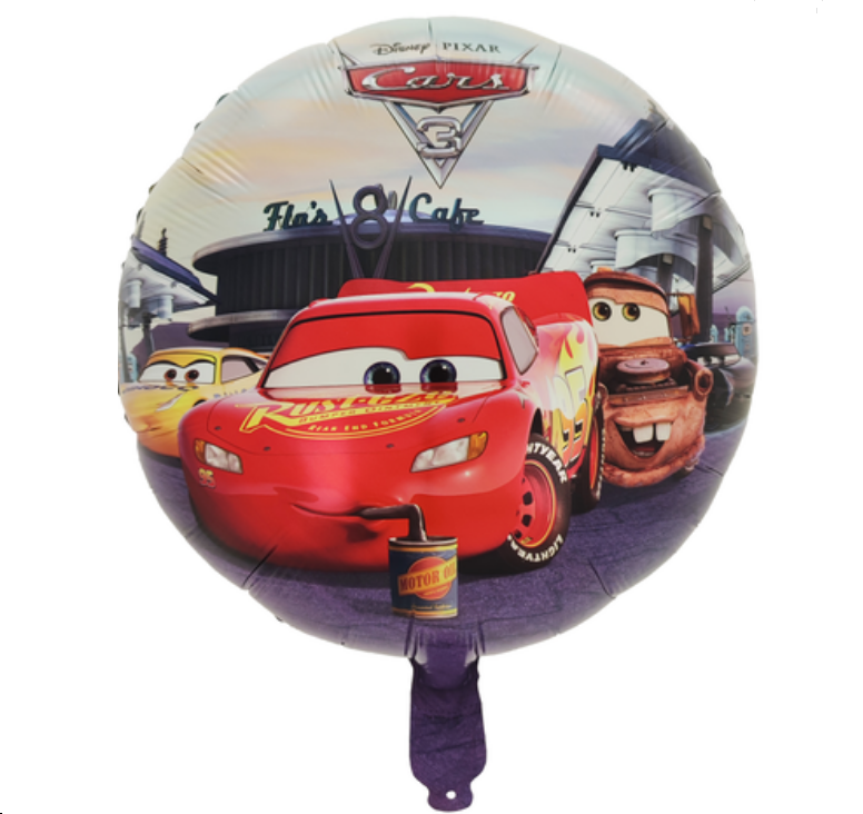 Фольгована кулька круг "Машинки" 18"(45см) 1шт.