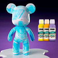 Набір для творчості 23 см флюїдний Ведмедик fluid violent bear bearbrick, з набором фарб