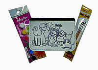 Детский набор для творчества "Кошелек Раскраска" Джинсовый - Мультяшные Собаки