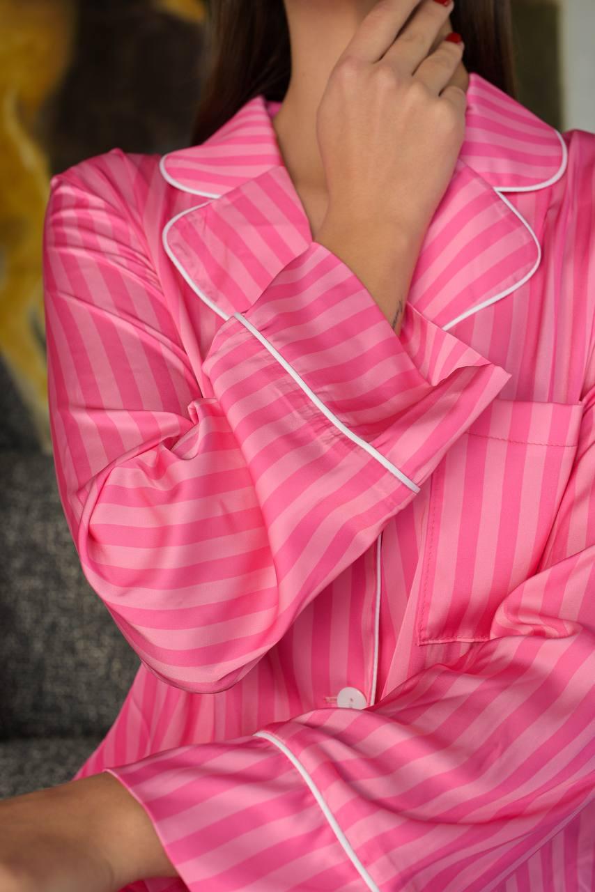 Шелковая пижама брюки и рубашка Легкая женская пижама для сна Домашние костюмы-пижамы шелк армани - фото 2 - id-p2135965698