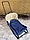 Конверт/чохол для санок зі штучної овчини на блискавці синій Сніжинки, фото 2