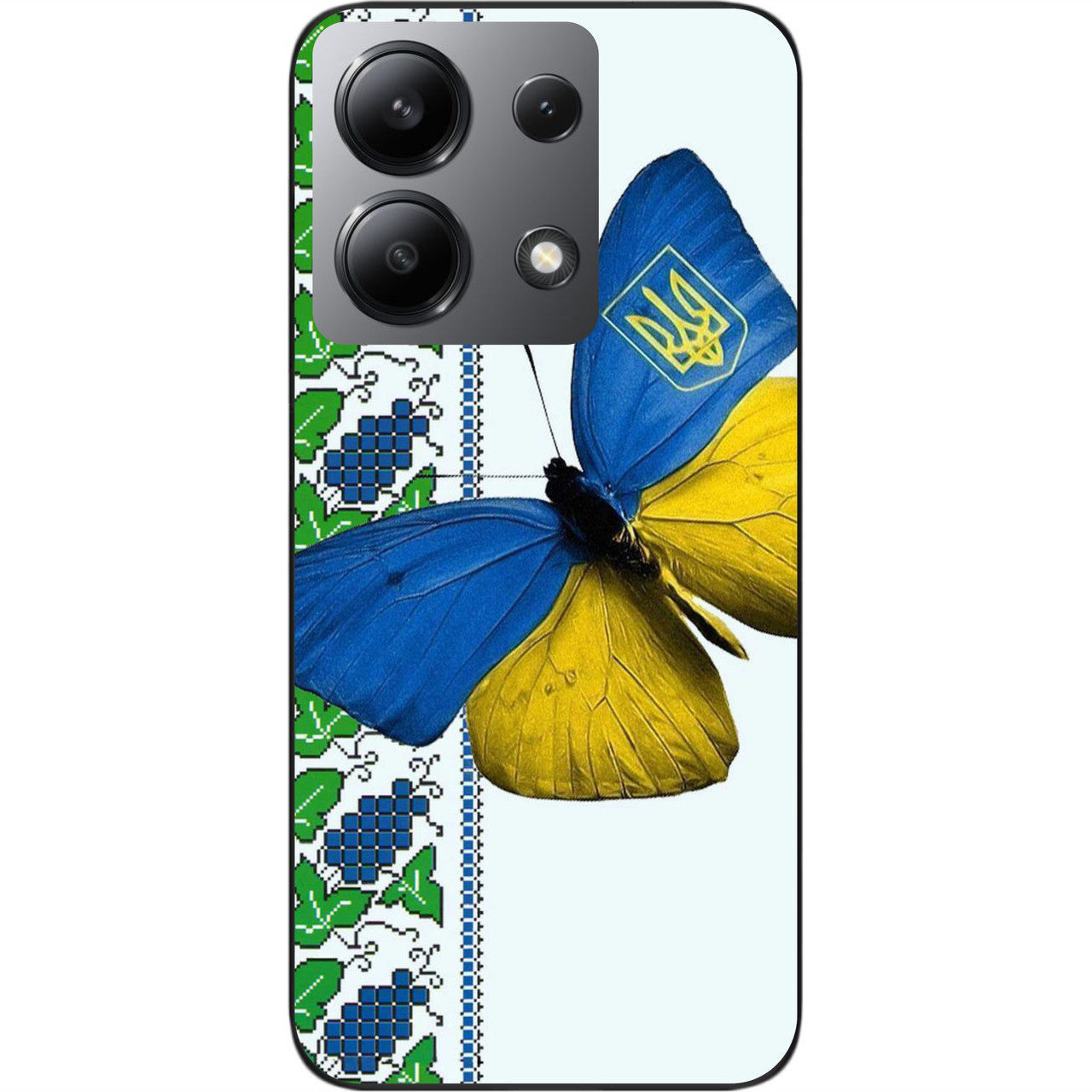 Силіконовий чохол Epik для Xiaomi Redmi Note 13 4G з картинкою Патріотичний метелик
