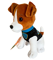 Плюшевая игрушка собачка Джек Рассел с пледом, детский подарок, коричневый