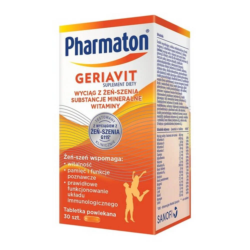 Мультивітамінний комплекс із Женьшенем Pharmaton Geriavit 30 таблеток