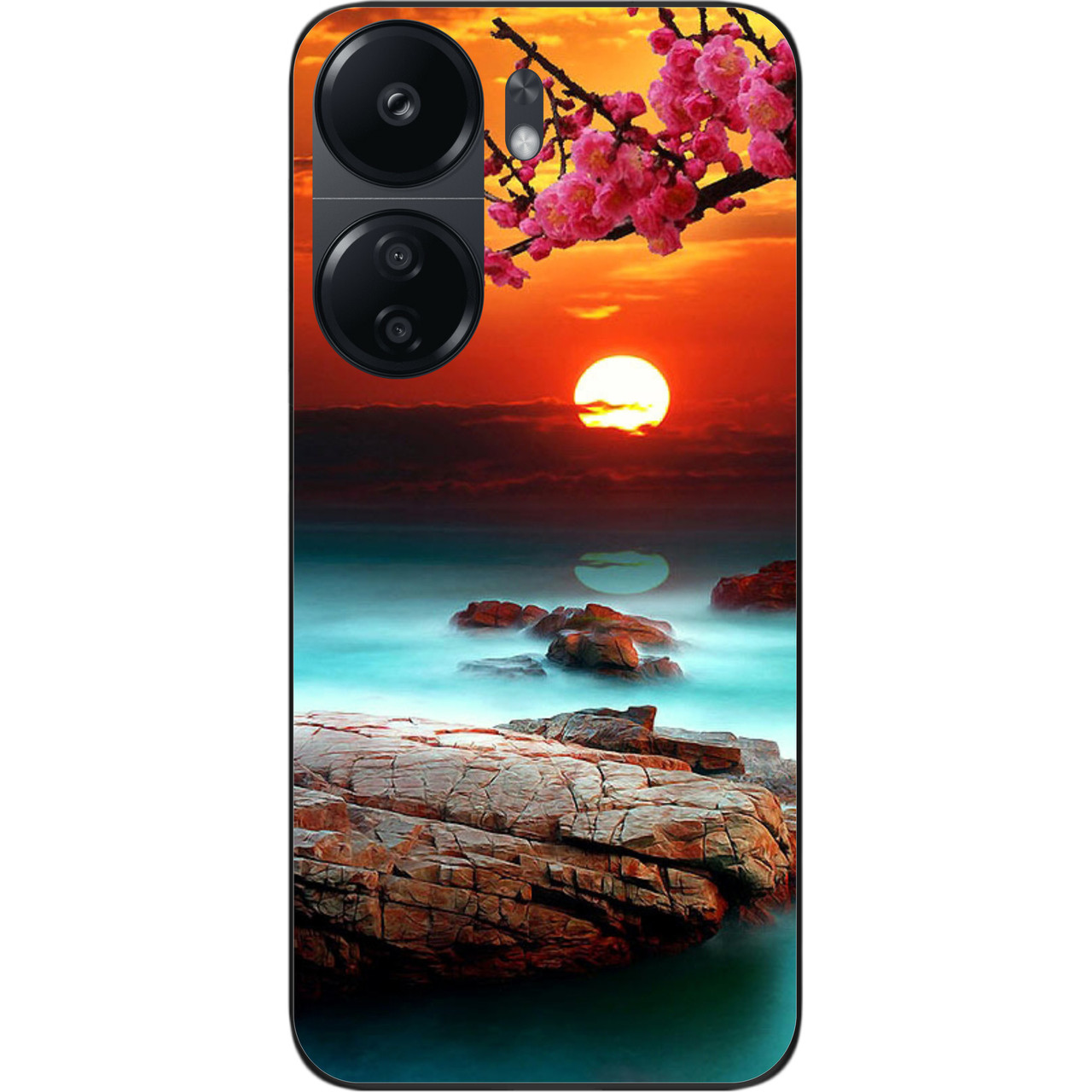 Силіконовий чохол бампер Epik для Xiaomi Poco C65 з картинкою Гарний захід сонця
