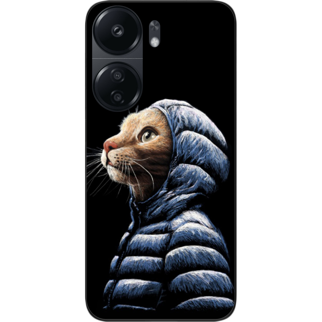 Бампер силіконовий чохол Epik для Xiaomi Redmi 13C 4G з картинкою Кіт у куртці