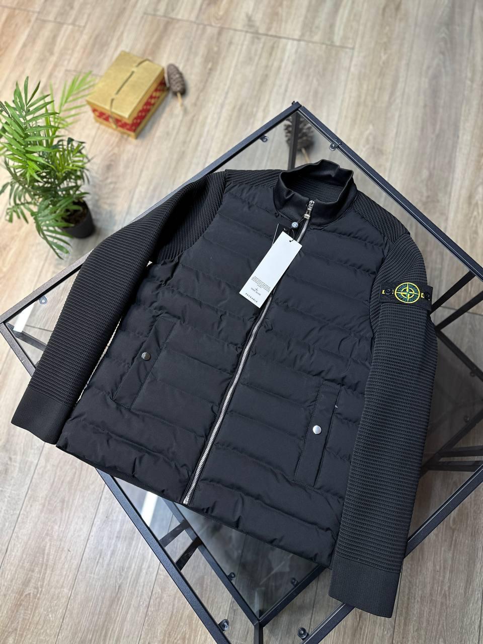 Чоловіча куртка вітровка STONE ISLAND D11891 чорна S M