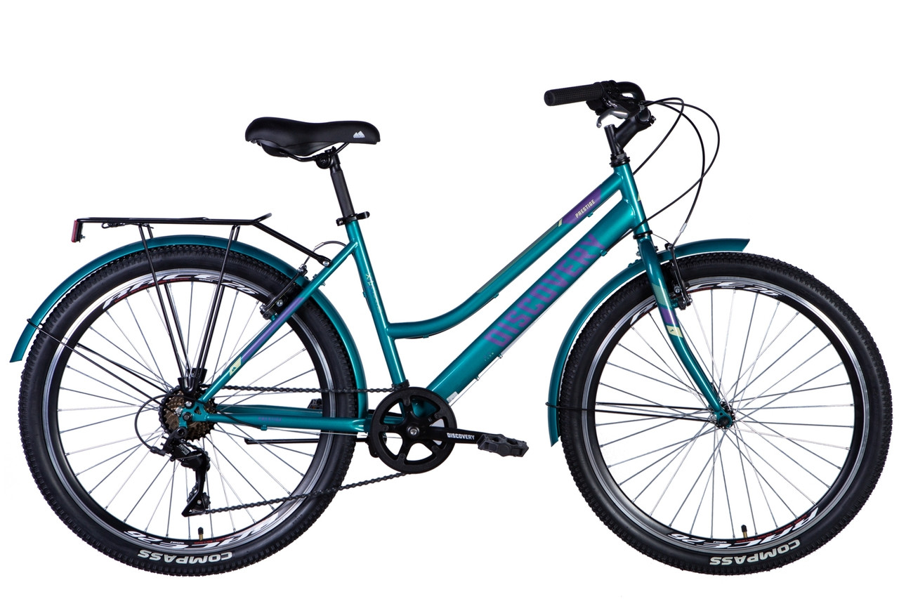Велосипед ST 26" Discovery PRESTIGE WOMAN рама-" з багажником задн St з крилом St 2024 (синьо-зелений) Velo