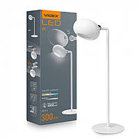 Настільна світлодіодна LED лампа з акумулятором 3W з регулюванням світіння 3000-5500K біла VIDEX VLE-TF18W