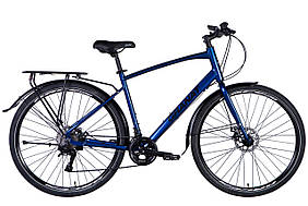 Велосипед алюміній 28 Dorozhnik GRANAT M DD кассета рама-20" синій металік з багажником задн St з крилом Pl
