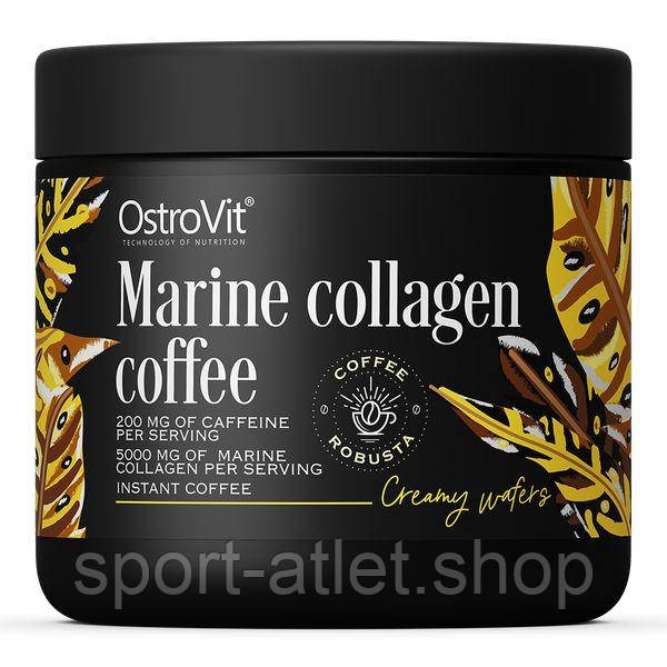 Замінник харчування OstroVit Marine Collagen Coffee, 150 грам Вершкові вафлі