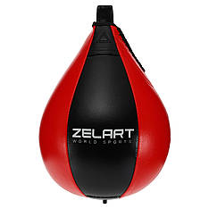 Груша пневматична підвісна Zelart BO-6315 29x18 см чорний-червоний