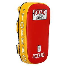 Пади для тайського боксу Тай-педи YOKKAO Y-2022 розмір 30х20х9 см червоний-жовтий