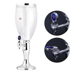 Резервуар для Пива RESTEQ 1,5л, Пивний диспенсер, ємність з підсвічуванням та льодом! Кубок, пивна вежа, штоф