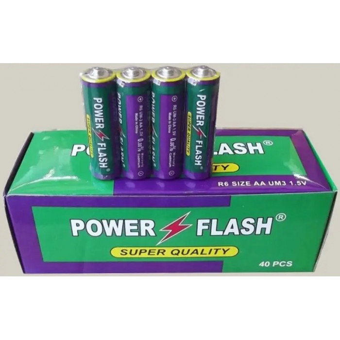 Хит! Батарейки пальчик R06 солевые АА 1.5 v Power flash Только упаковкой (40 шт) - фото 2 - id-p2136007380