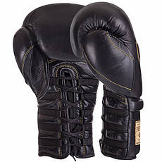 Рукавиці боксерські шкіряні на шнурівці UFC PRO Prem Lace Up UHK-75047 18 унцій Рукавички для боксу та єдиноборств, фото 3