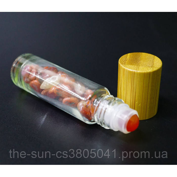 Аромаролер із камінням 10МЛ. Червоний агат, пляшка для арома олії, атомайзер, флакон 10 мл