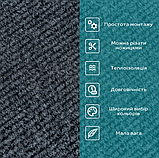 Самоклеючий плитковий ковролін 60х60 см, ковролінова плитка самоклейка темно-сіра, фото 7