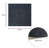 Самоклеючий плитковий ковролін 60х60 см, ковролінова плитка самоклейка темно-сіра, фото 2