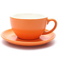 Чашка и блюдце для американо, набор, 150 мл, оранжевого цвета
