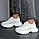 Жіночі шкіряні кросівки молодіжні стильні білі натуральна шкіра, фото 3